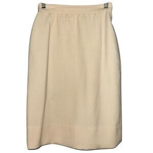 Louis Feraud Vintage 80’s Women’s Size 6 Cream Ivory Wool Pencil Straight Skirt